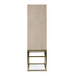 Bronwyn bar cabinet side view showing ash veneer finish and metal base