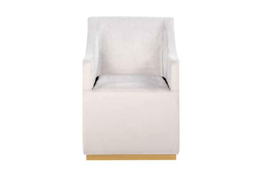 Zane Wheeled Armchair Prosecco front