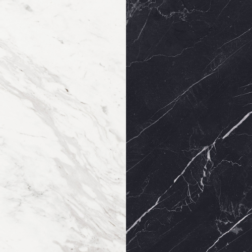White and Black Volakas Marble detail